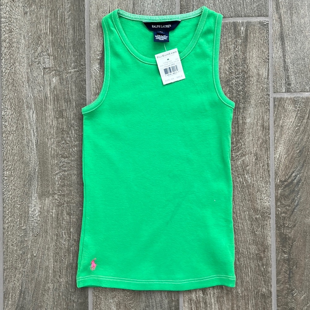 BNWT girls green tank Polo by Ralph Lauren size 6X